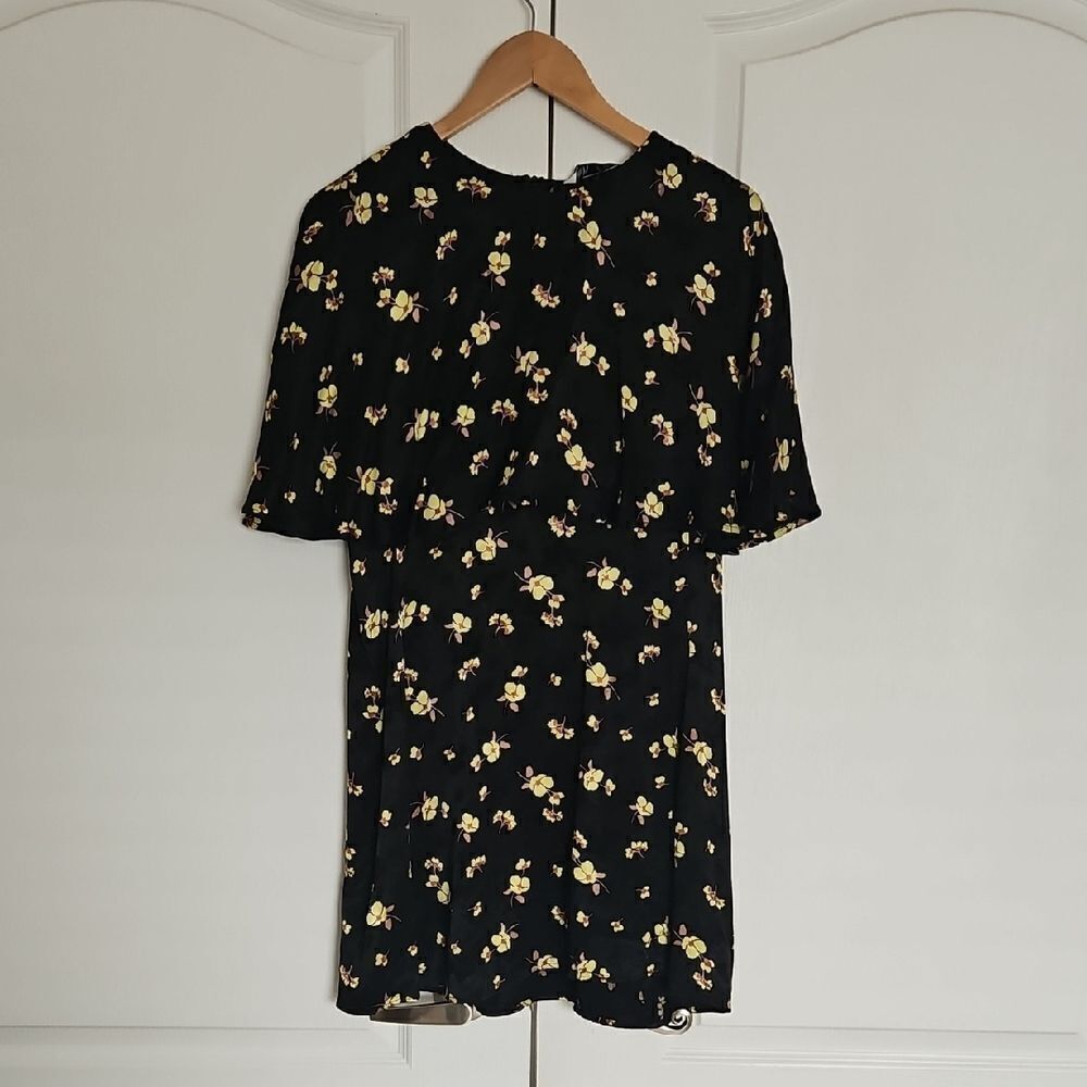 Zara Black and Yellow Flutter Sleeve Sundress